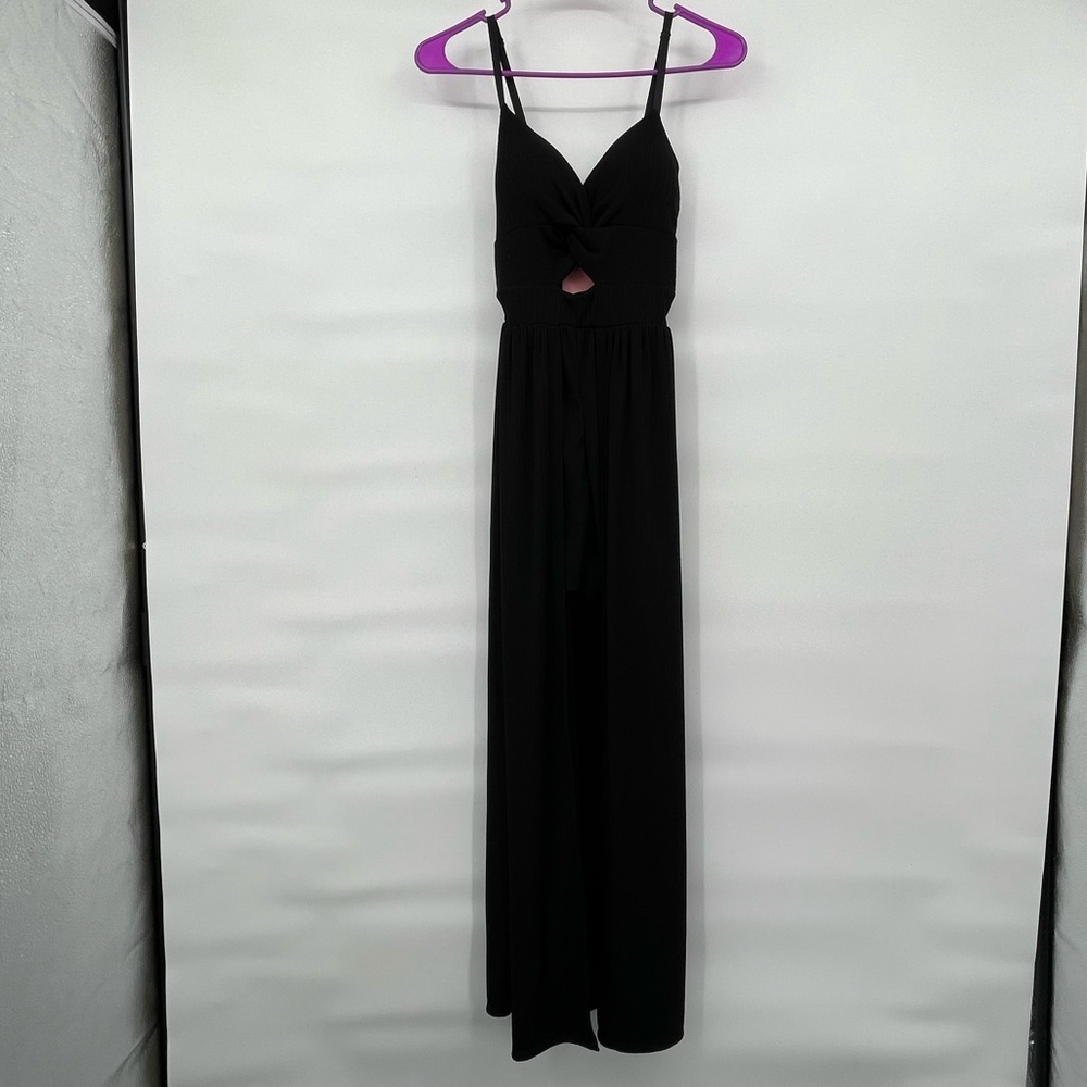 TIMI New Collection NWT black high low romper maxi